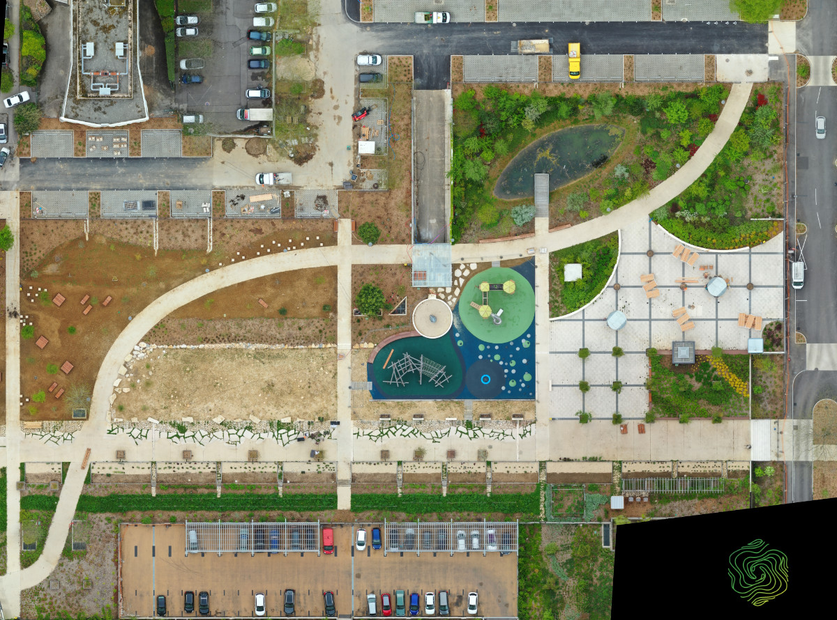 Orthophotographie chantier aménagement urbain — relevé photogrammétrique BTP