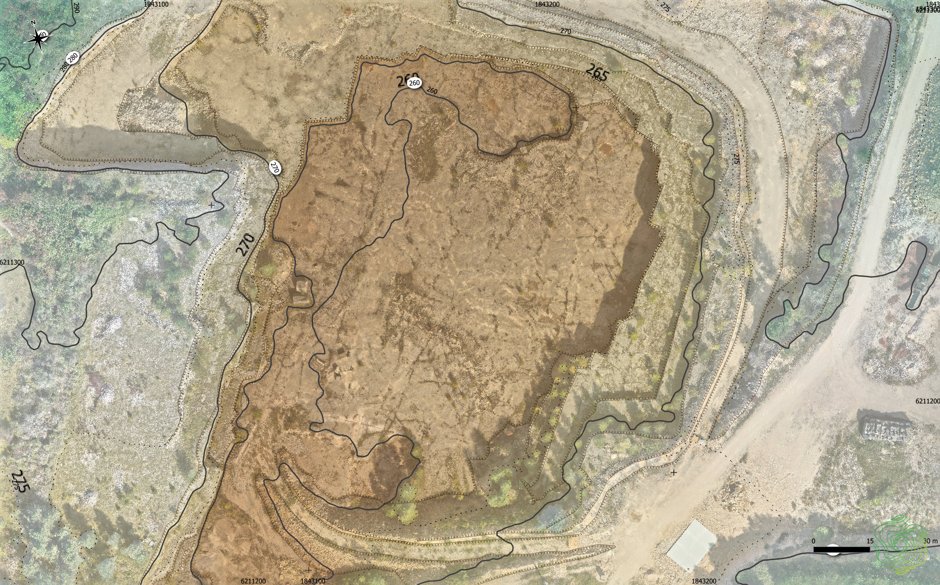 Modèle numérique de terrain par photogrammétrie — cartographie et orthophotographie géoréférencée