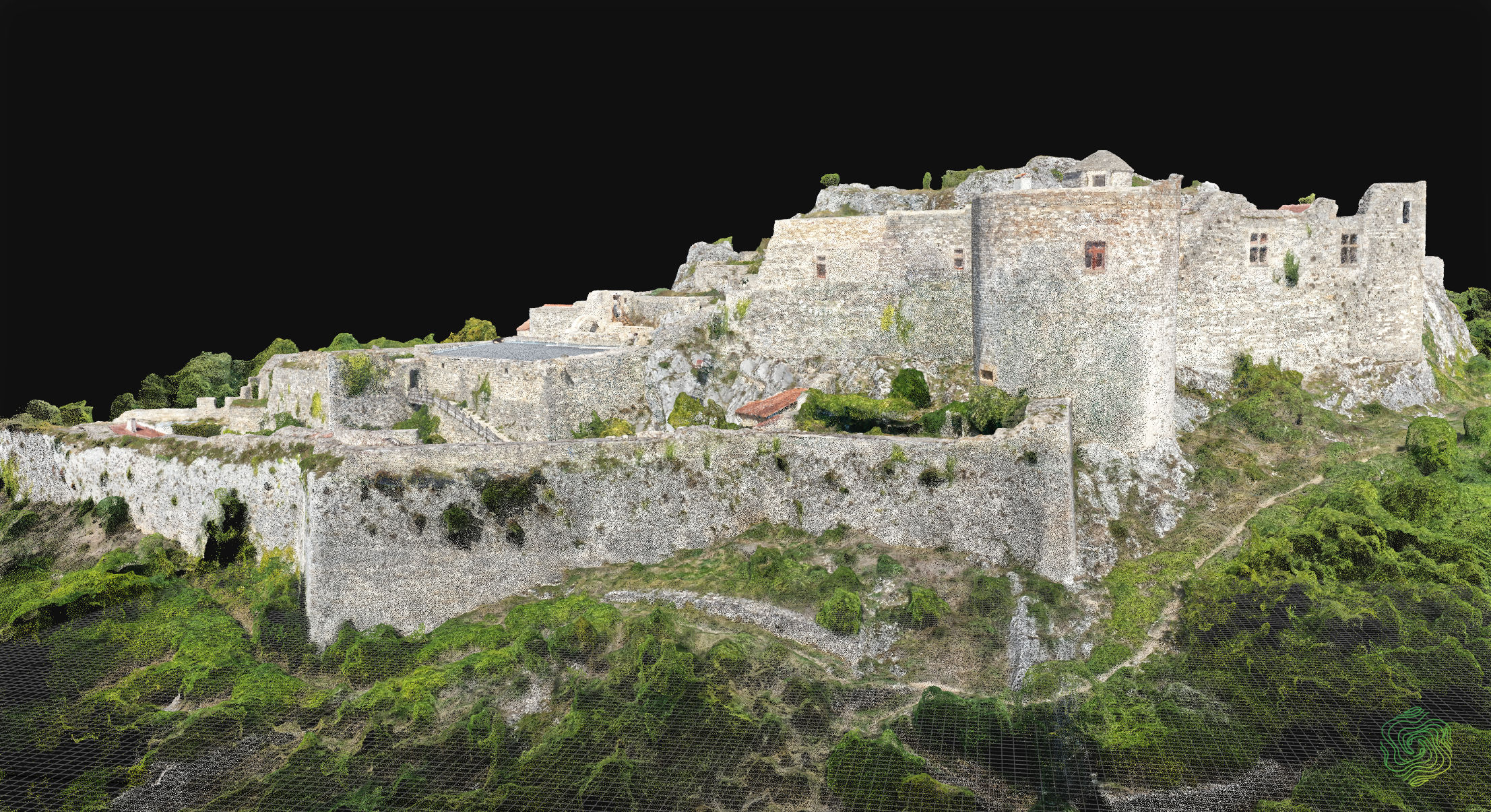 Modélisation 3D par photogrammétrie du château de Mâlain-21 — nuage de points haute densité